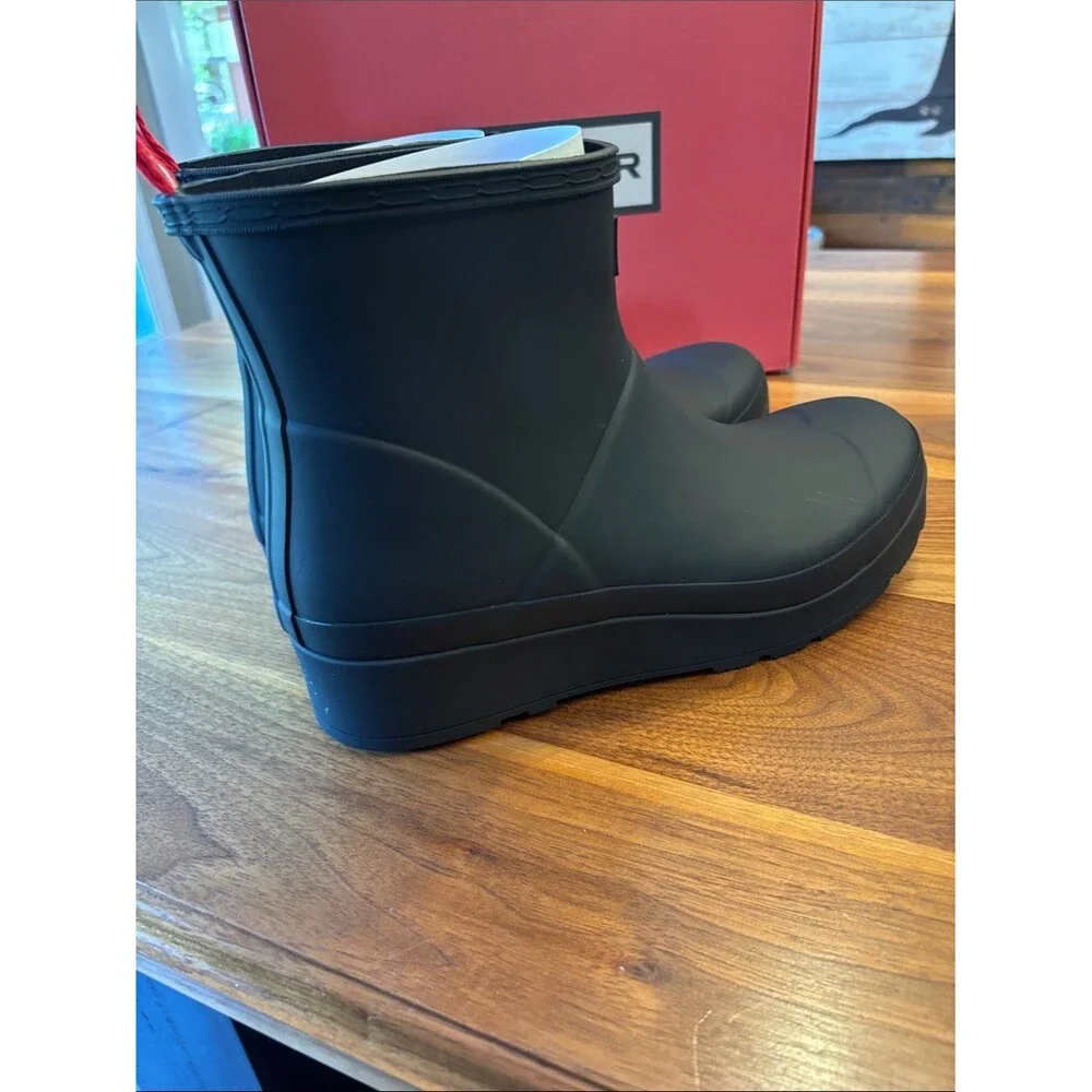 NEW Hunter Women’s Original Short Black  Play Wedge Rain Boot Size 11